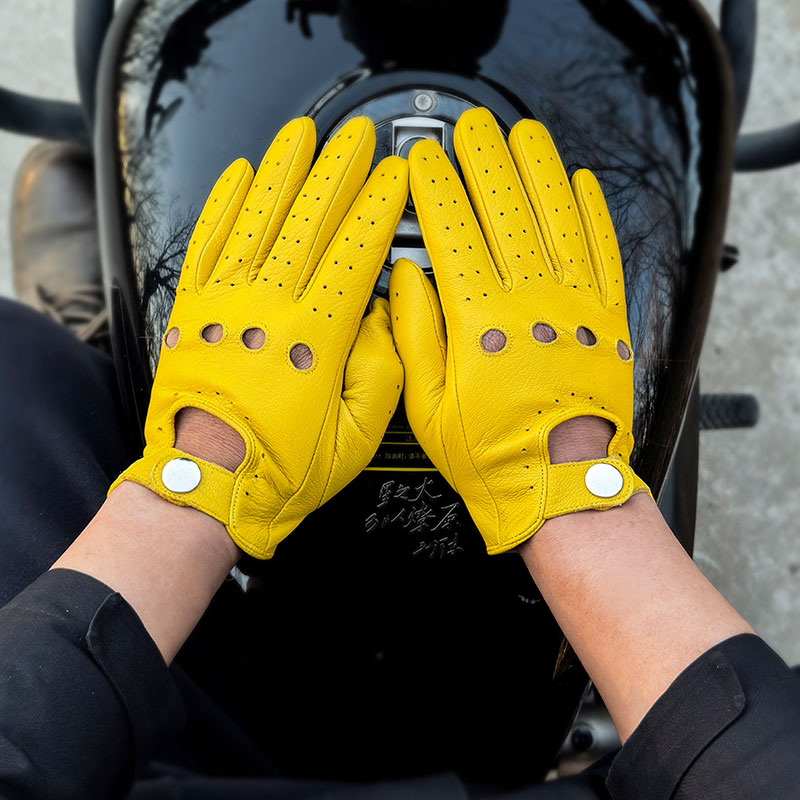 Leather Driving Glove - Genuine Leather Gloves for Men, Spring