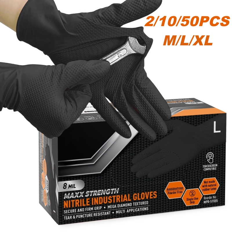 Nitrile Mechanic Glove - Heavy Duty Nitrile Safety Work Gloves