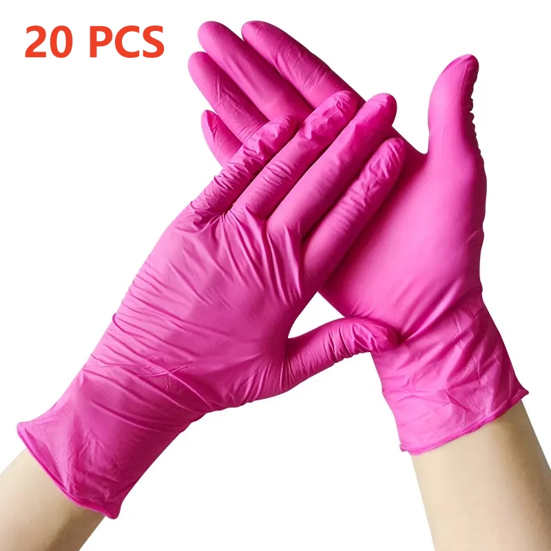 Latex Disposable Glove - Fuchsia Nitrile Disposable Gloves 20/100PCS 3-mil