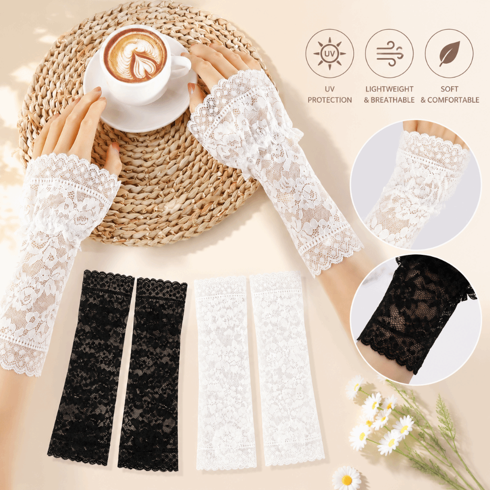 Lace Ruffles Pleated Detachabl - Fingerless Glove Knit incelemesi ve fiyatı