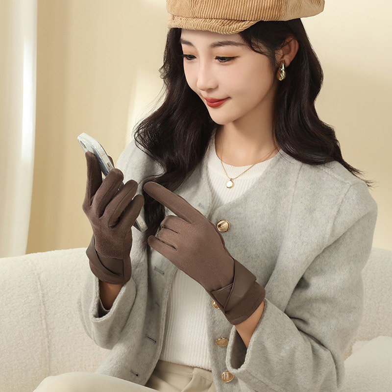 1 Pair Suede Gloves For Women  - Leather Driving Glove incelemesi ve fiyatı