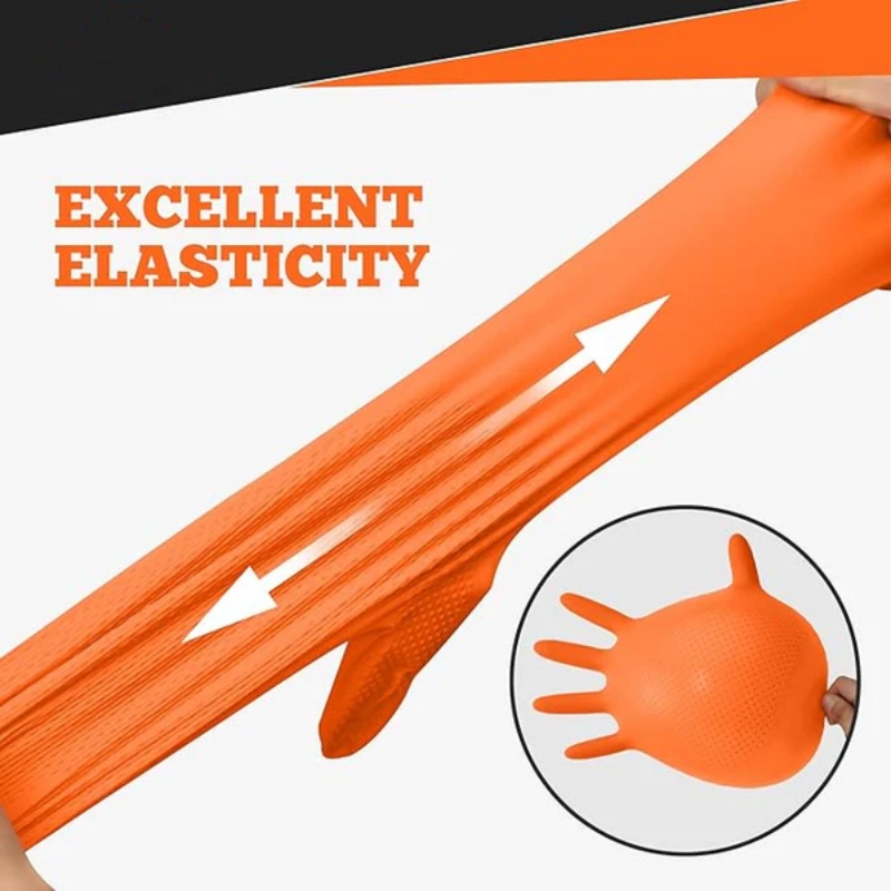 Heavy Duty Orange Nitrile Glov - Nitrile Mechanic Glove incelemesi ve fiyatı