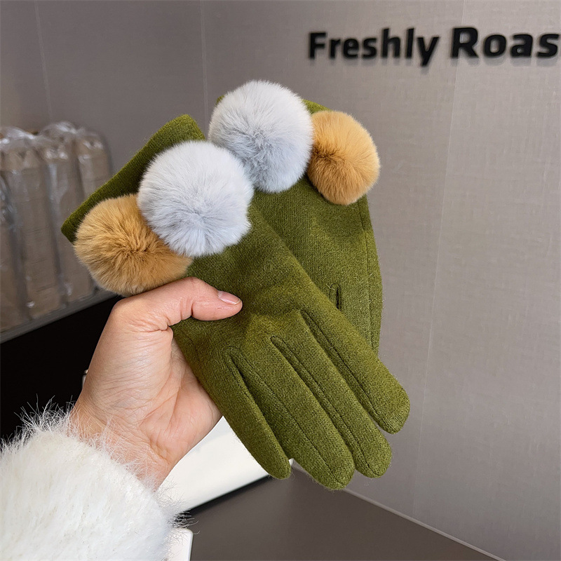 Gloves Women Wool Plaid Fox Fu - Wool Glove Lined incelemesi ve fiyatı