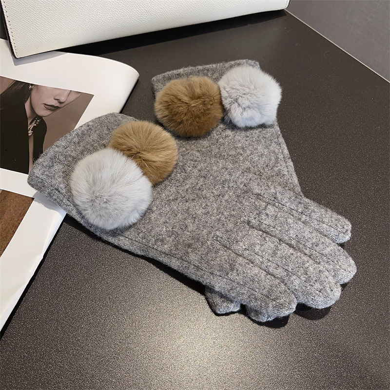 Gloves Women Wool Plaid Fox Fu - Wool Glove Lined incelemesi ve fiyatı