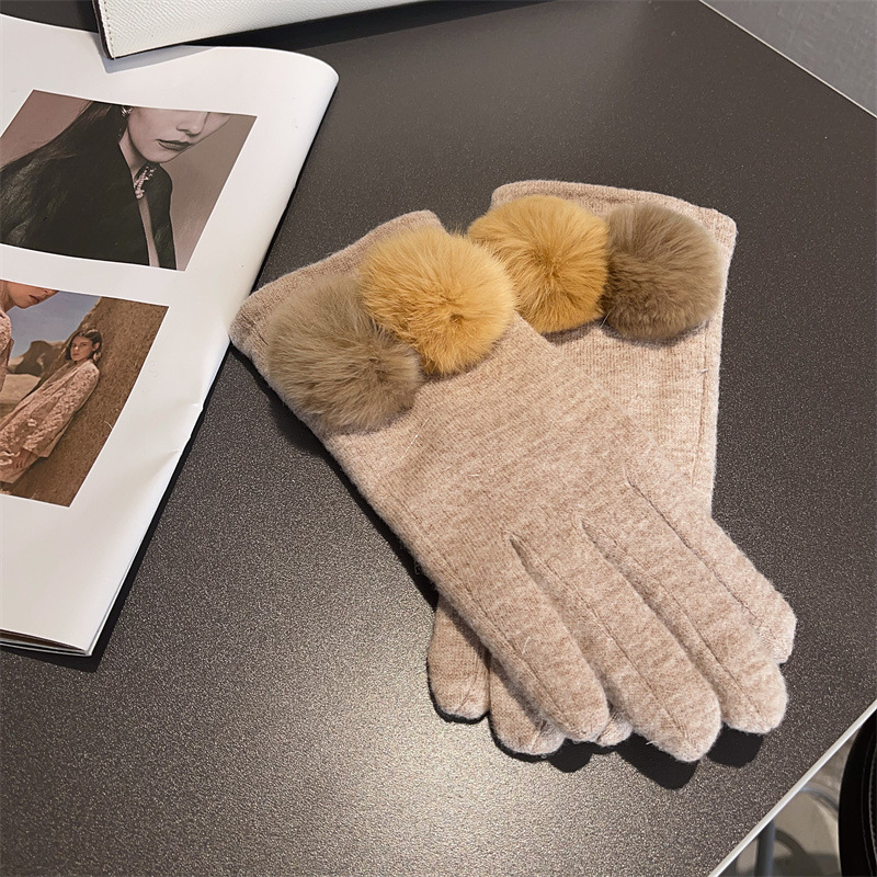 Gloves Women Wool Plaid Fox Fu - Wool Glove Lined incelemesi ve fiyatı