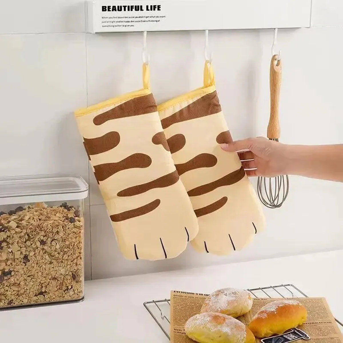 Microwave Long Cotton Gloves C - Oven Mitt Silicone incelemesi ve fiyatı