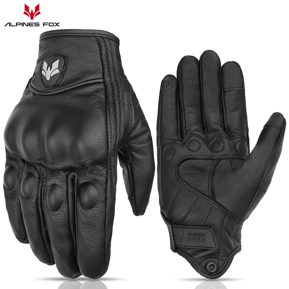 Unisex Vintage Leather Motorcy - Motorcycle Glove Knuckle incelemesi ve fiyatı