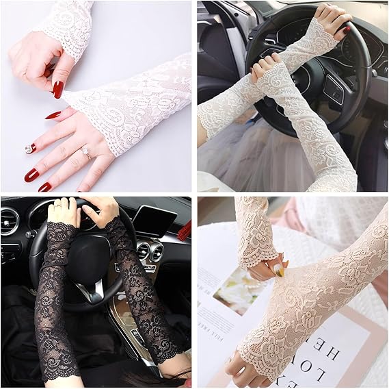 New 1Pair Sexy Lace Hollow-Out - Fingerless Glove Knit incelemesi ve fiyatı