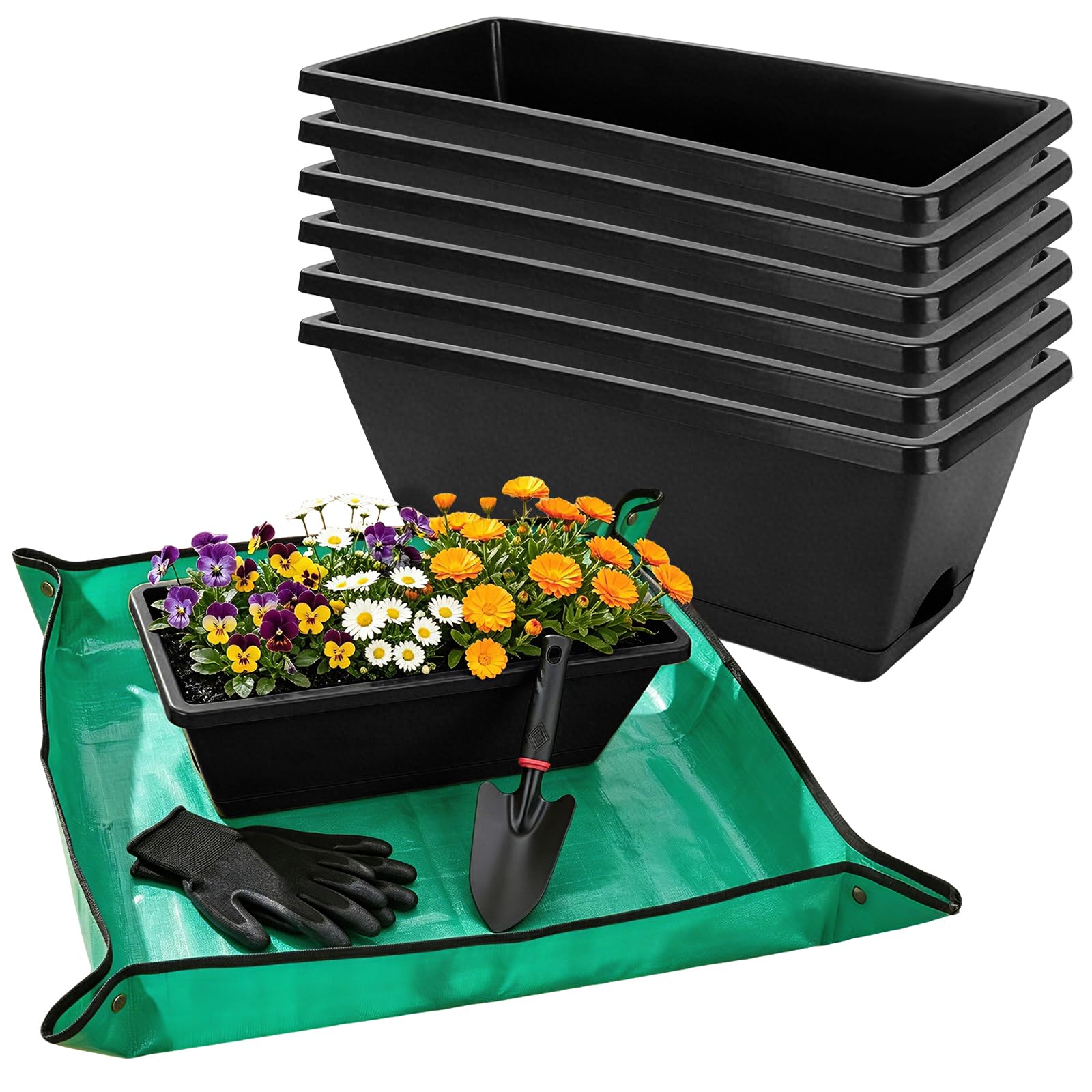 7 Black 17-Inch Rectangular Pl - Gardening Glove Waterproof incelemesi ve fiyatı