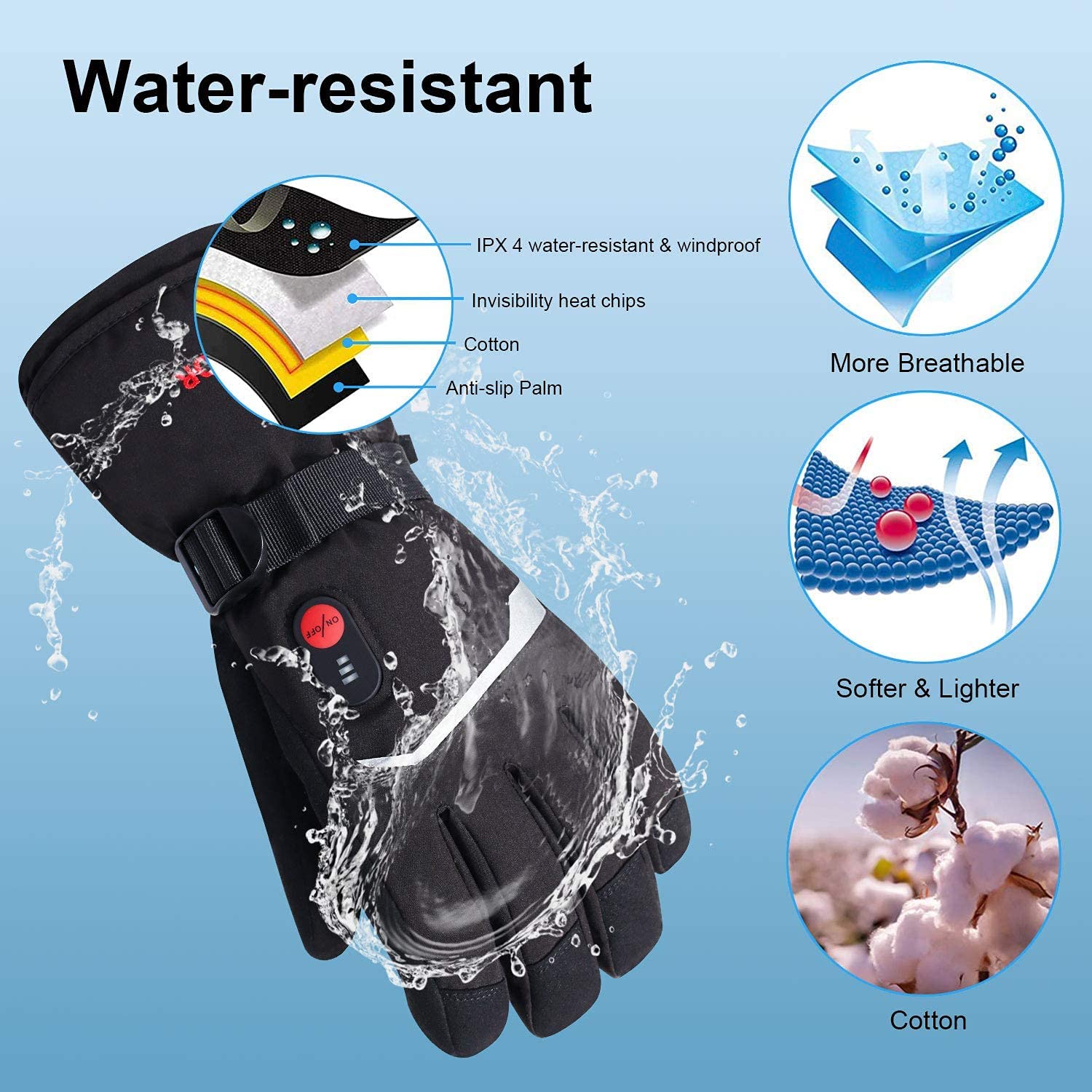 SNOW DEER Winter Heated Gloves - Ski Glove Waterproof incelemesi ve fiyatı