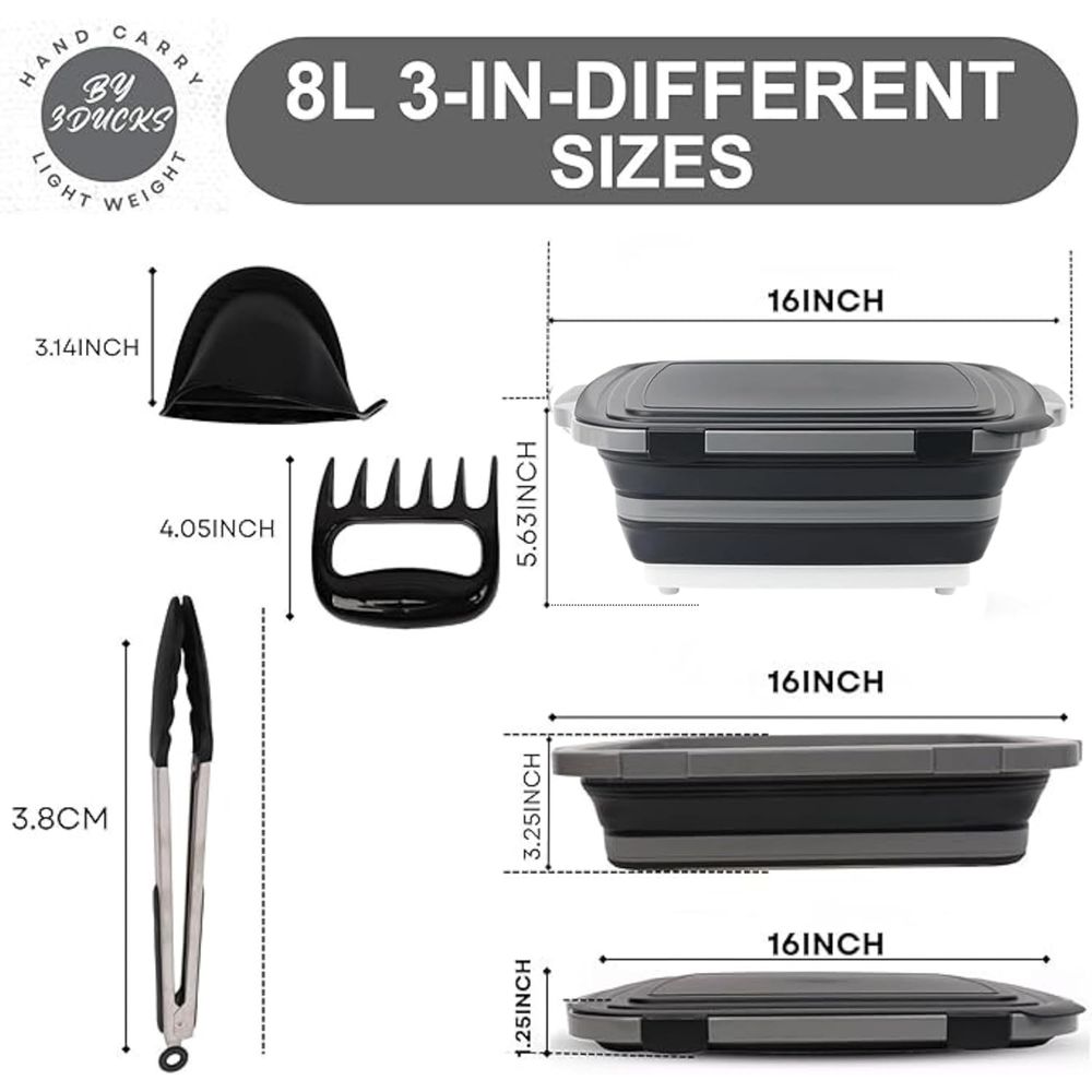 Portable 8L BBQ Prep Tub with  - Heat Resistant Glove incelemesi ve fiyatı